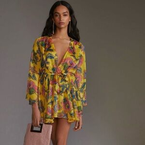 Yellow Floral Mini Dress